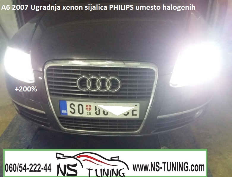 audi a6 c6 4f xenon svetla h7 d1s sijalica philips ugradnja xenona novi sad tuning